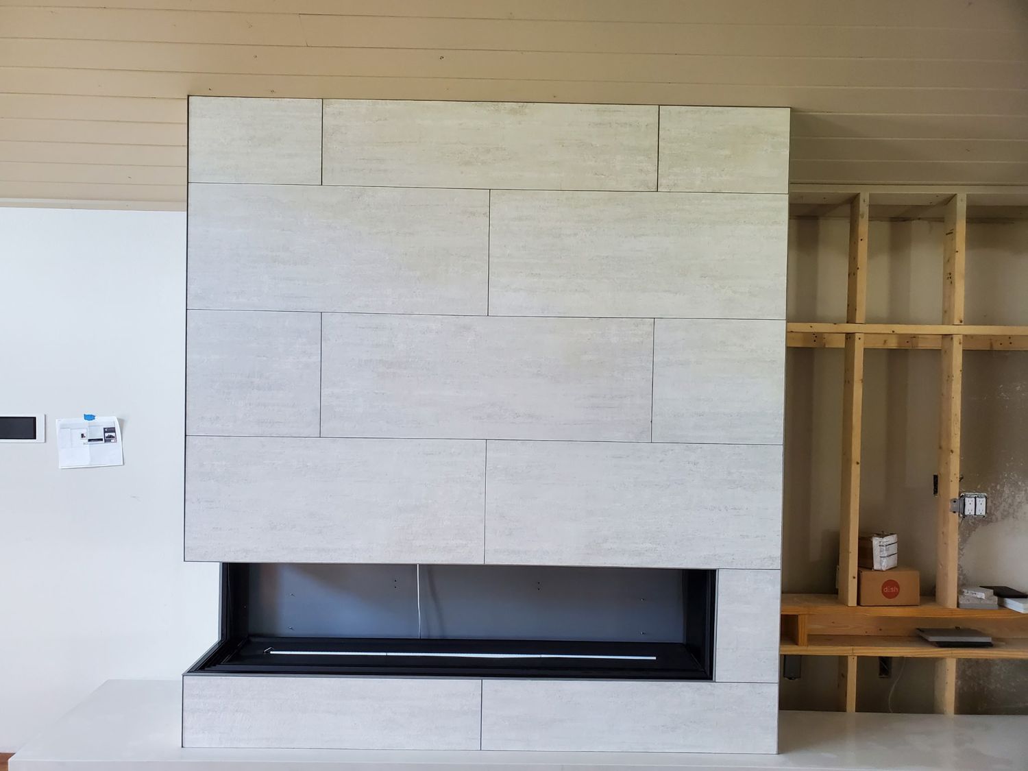 Tile fireplace surround build by Stephen Wade Gibson Flooring, Central Florida