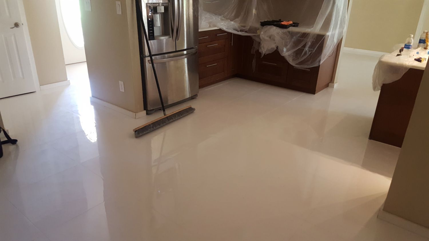 Tile floor open kitchen by Stephen Wade Gibson Flooring, Central Florida