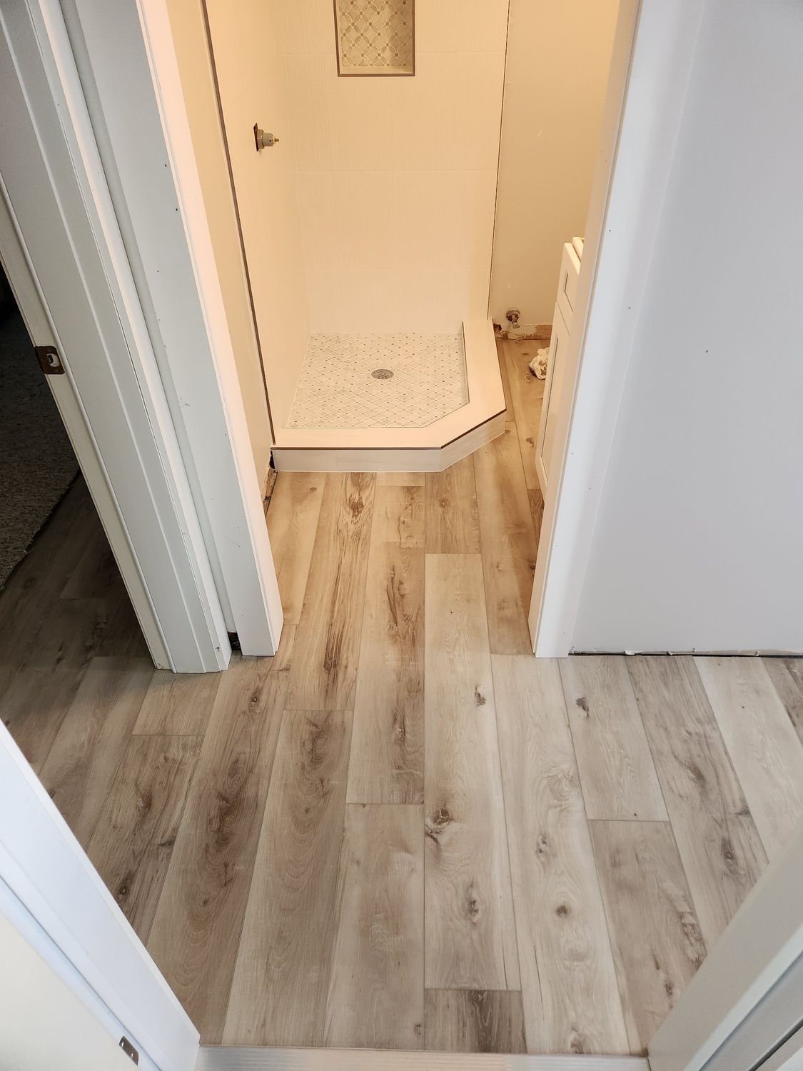 Wood look plank floor install by Stephen Wade Gibson Flooring, Central Florida